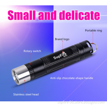 Cheap mini pocket UV flashlight SupFire UV01 for fluorescence detection